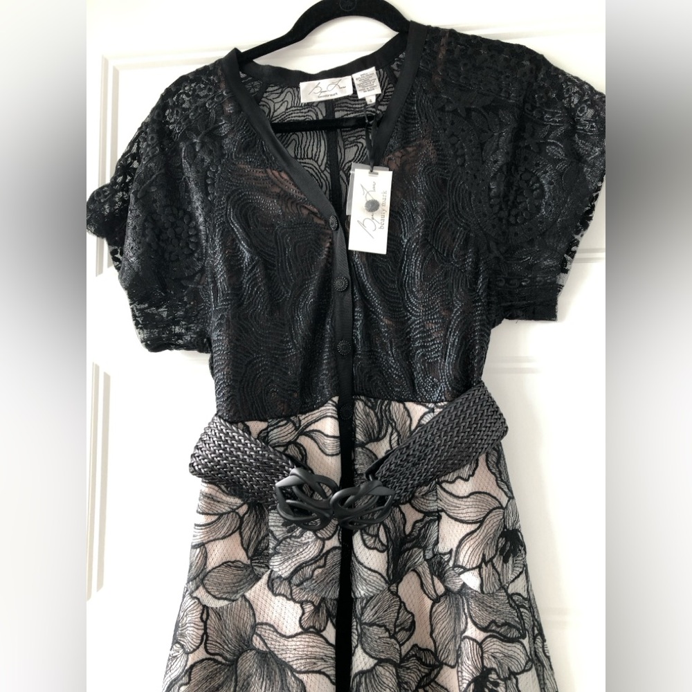 Byron Lars Black and Cream Lace Dress